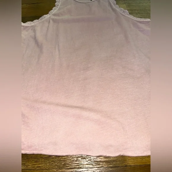 UNSUBSCRIBED Blush Crochet Lace-Trimmed Tank Top Basic Feminine Balletcore - Picture 2 of 8